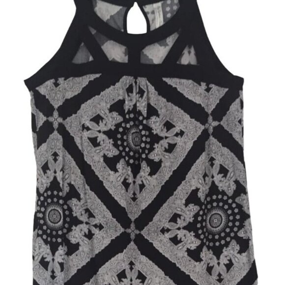 PerSeption Concept Women's Sleeveless Plunge Neck Paisley Dress Size M. - Picture 5 of 7